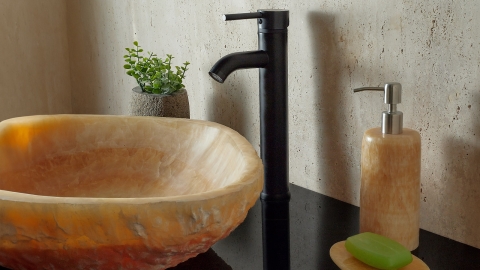 Врезной смеситель для раковины Ran Hook с матовой фактурой из латуни сорта Black Brass ИНДИЯ 614401004_1