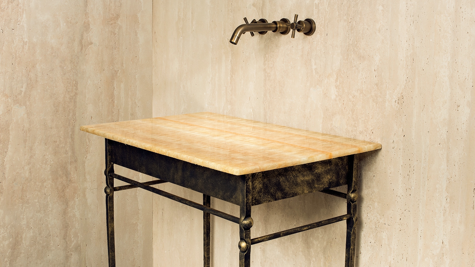 Столешница RecTop из оникса Honey Onyx_1600_pixels_1 Каменная столешница прямоугольной формы RecTop из желтого камня Honey Onyx_1600_pixels_1