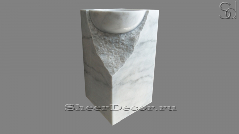Мраморная раковина на пьедестале Roca из белого камня Clouds ИСПАНИЯ 470010171 для ванной комнаты_2