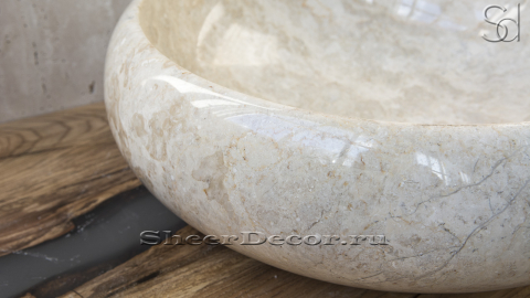 Мраморная раковина Ronda из бежевого камня Biscuit Stone ИНДОНЕЗИЯ 003375111 для ванной комнаты_3