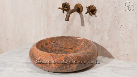 Мраморная раковина Ronda из коричневого камня Cuckoo Red КИТАЙ 003804111 для ванной комнаты_1