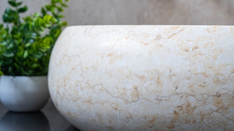 Бежевая раковина Ronda из натурального мрамора Galala Beige ИНДОНЕЗИЯ 003094111 для ванной комнаты_3