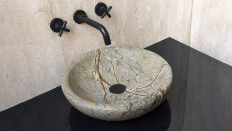 Мраморная раковина Ronda из коричневого камня Sequoia green ИТАЛИЯ 003819111 для ванной комнаты_3