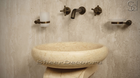 Мраморная раковина Ronda из желтого камня Silvia Oro ЕГИПЕТ 003029111 для ванной комнаты_1