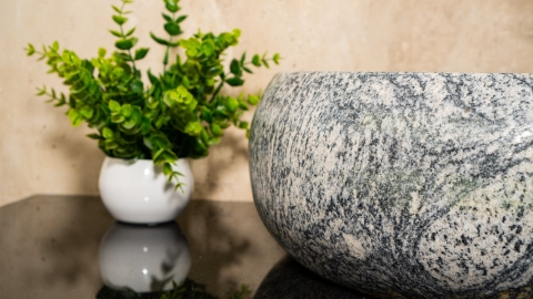 Гранитная раковина Ronda из голубого камня Spray Wave КИТАЙ 003027111 для ванной комнаты_2