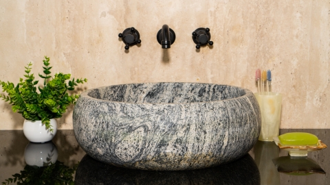 Гранитная раковина Ronda из голубого камня Spray Wave КИТАЙ 003027111 для ванной комнаты_3