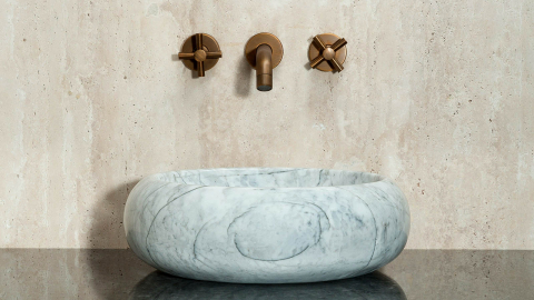 Мраморная раковина Ronda из серого камня Statuarietto ИТАЛИЯ 003161111 для ванной комнаты_1