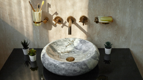 Мраморная раковина Ronda из серого камня Statuarietto ИТАЛИЯ 003161111 для ванной комнаты_6