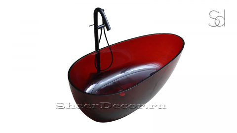 Оригинальная ванна Rosio из искусственного искусственного камня Borgia Borgogna 500185151 красного цвета_3