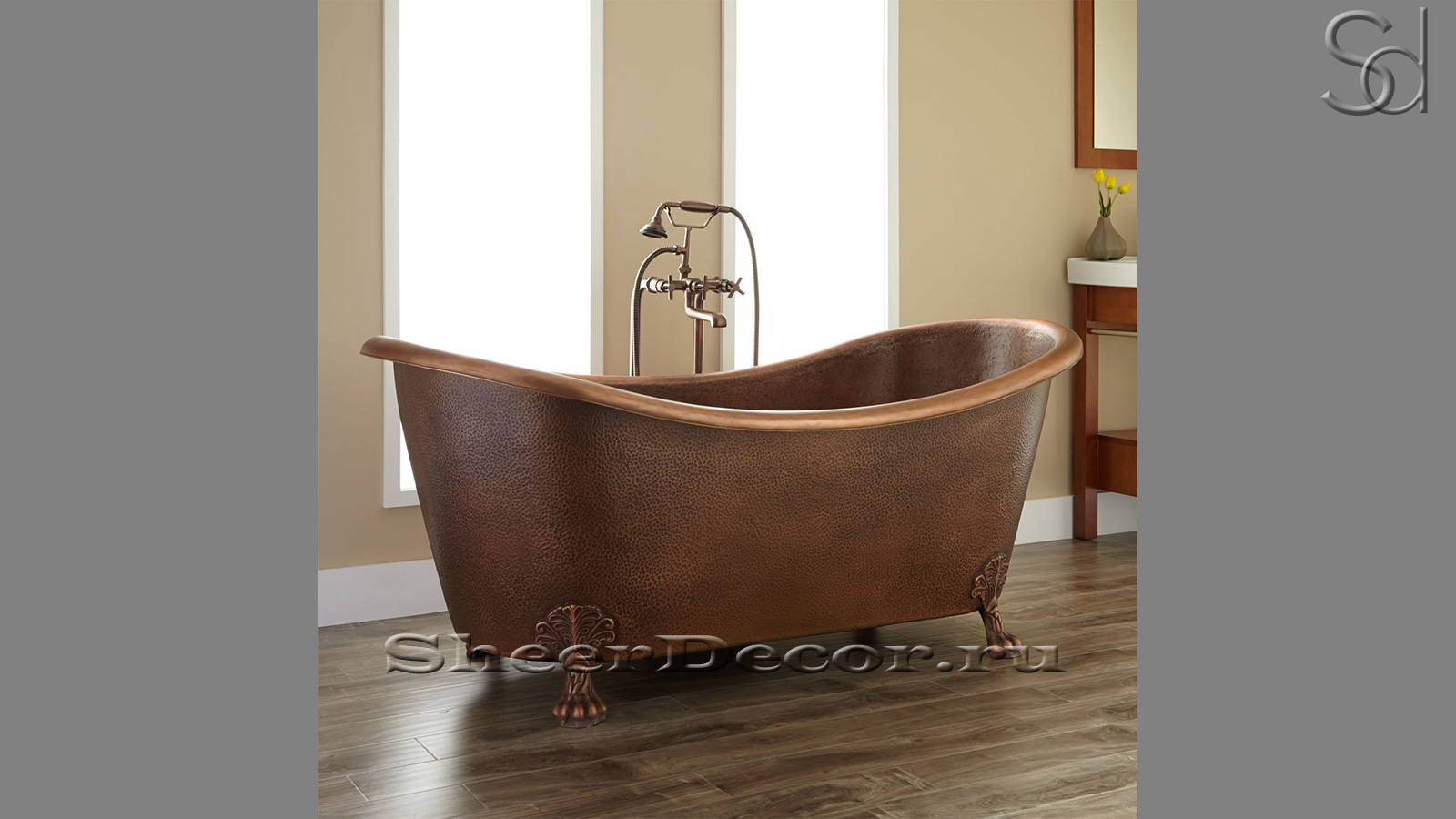 Дизайнерская ванна Sandra M4 из бронзы Bronze068300854 производство ИНДОНЕЗИЯ_1