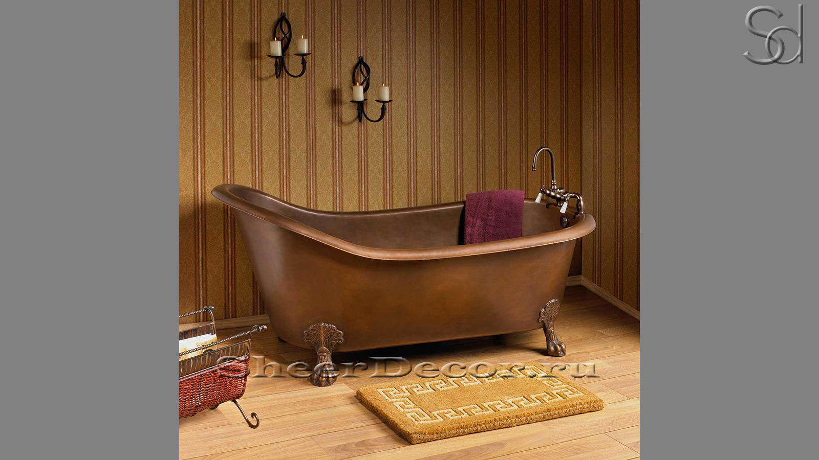 Эксклюзивная бронзовая ванна Sandra M3 Bronze 068300053 производство ИНДОНЕЗИЯ_1