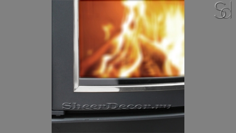 Каминная топка на дровах с футеровкой шамотом Schmid Ekko WLH Deco из чугуна и стали_2