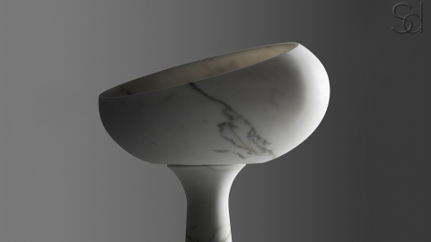 Мраморная раковина с пьедесталом Semplificato из белого камня Bianco Carrara ИТАЛИЯ 000005071 для  комнаты_5