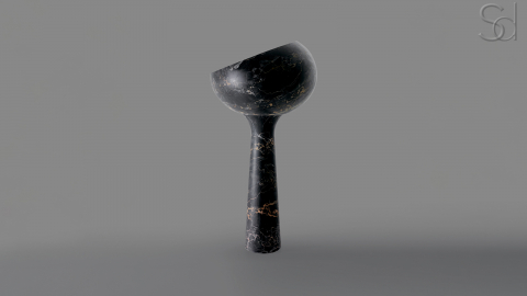 Черная раковина с пьедесталом Semplificato из натурального мрамора Nero Marquina ИСПАНИЯ 000018071 для  комнаты_2
