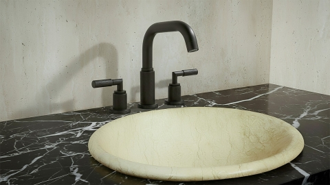 Настольный смеситель для раковины Sentar с матовой фактурой из латуни сорта Black Brass ИНДИЯ 933401001_1