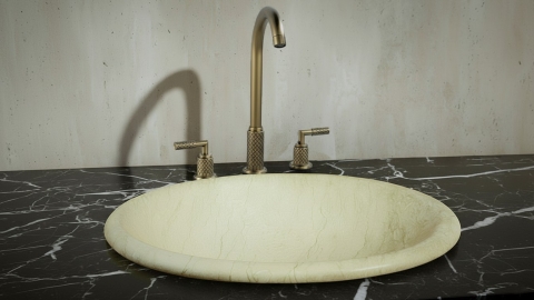 Настольный смеситель для раковины Sentar Hook из латуни сорта Brass Brushed ИНДИЯ 933353102_2