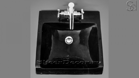 Мраморная раковина на пьедестале Sette из черного камня Nero Marquina ИСПАНИЯ 044018171 для ванной комнаты_5