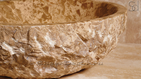 Мраморная раковина Sfera из бежевого камня Cappuccino ТУРЦИЯ 001092311 для ванной комнаты_3