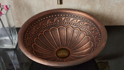 Кованая раковина Sfera M21 из листовой меди Copper ИНДОНЕЗИЯ 0012004121 для ванной комнаты_3