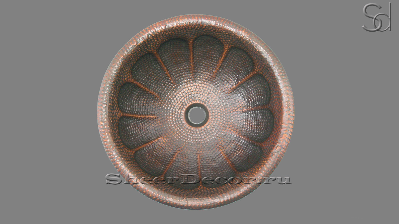 Кованая раковина Sfera M17 из листовой меди Copper ИНДОНЕЗИЯ 0012008117 для ванной комнаты_1