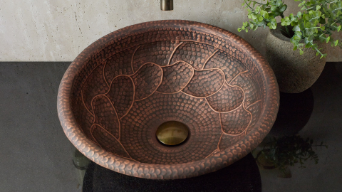 Кованая раковина Sfera M18 из листовой меди Copper ИНДОНЕЗИЯ 0012008118 для ванной комнаты_3