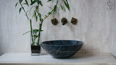 Мраморная раковина Sfera из синего камня Graphite ИТАЛИЯ 001766111 для ванной комнаты_1
