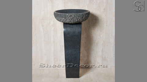 Гранитная раковина Sfera из черного камня Grey Pearl КИТАЙ 001169311 для ванной комнаты_6