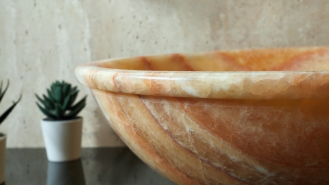 Накладная раковина чаша для ванной Sfera из оникса Honey Onyx_6