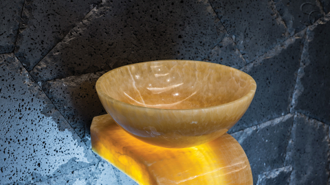 Желтая раковина Sfera из камня оникса Honey Onyx ИНДИЯ 001016111 для ванной комнаты_15