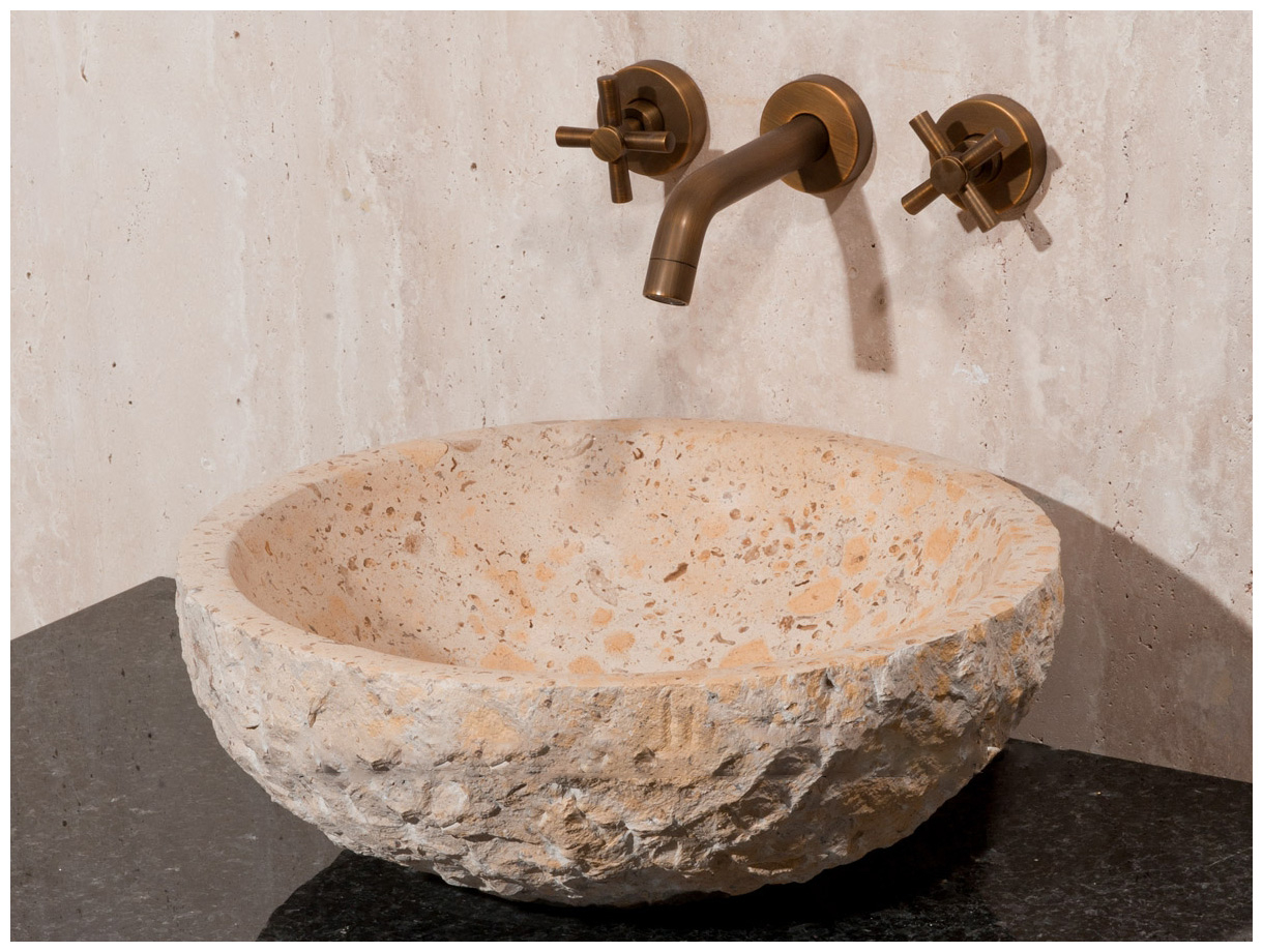 Мраморная раковина Sfera из бежевого камня Jura Beige ТУРЦИЯ 001062311 для ванной комнаты_2
