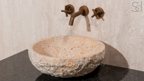 Мраморная раковина Sfera из бежевого камня Jura Beige ТУРЦИЯ 001062311 для ванной комнаты_1