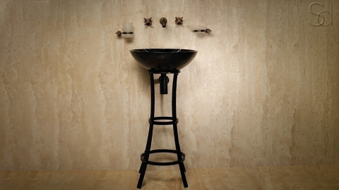 Черная раковина Sfera из натурального мрамора Nero Marquina ИСПАНИЯ 001018111 для ванной комнаты_3