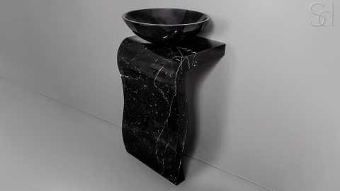 Черная раковина Sfera из натурального мрамора Nero Marquina ИСПАНИЯ 001018111 для ванной комнаты_6