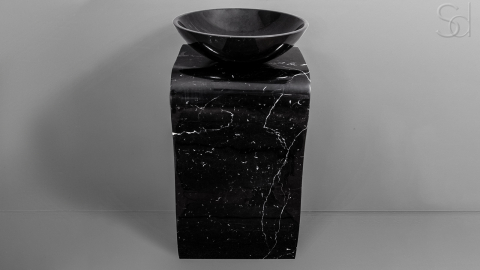 Черная раковина Sfera из натурального мрамора Nero Marquina ИСПАНИЯ 001018111 для ванной комнаты_7