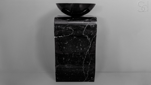 Черная раковина Sfera из натурального мрамора Nero Marquina ИСПАНИЯ 001018111 для ванной комнаты_8