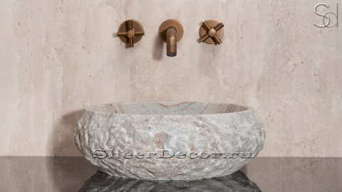 Мраморная раковина Sfera из серого камня Skyline ТУРЦИЯ 001803311 для ванной комнаты_2