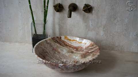 Мраморная раковина Sfera из красного камня Skyros Rosso ИТАЛИЯ 001152111 для ванной комнаты_2