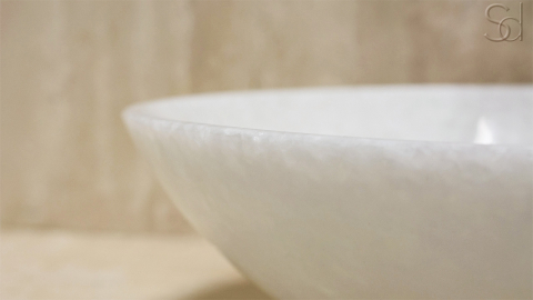 Мраморная раковина Sfera из белого камня Snow Crystal ИНДИЯ 001426111 для ванной комнаты_6