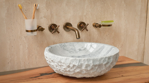 Мраморная раковина Sfera из белого камня Statuarietto ИТАЛИЯ 001161311 для ванной комнаты_5