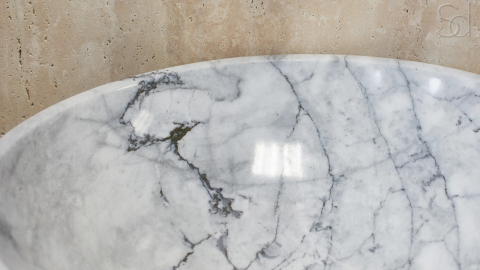 Каменная мойка Sfera из белого мрамора Statuarietto ИТАЛИЯ 001161111 для ванной_6