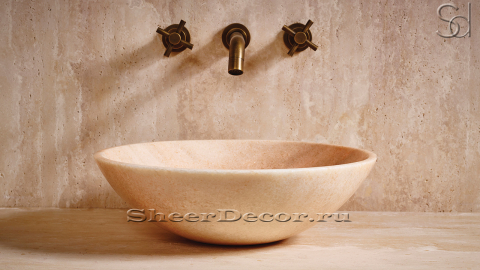 Мраморная раковина Sfera из розового камня Sunset Red ПАКИСТАН 001057111 для ванной комнаты_1