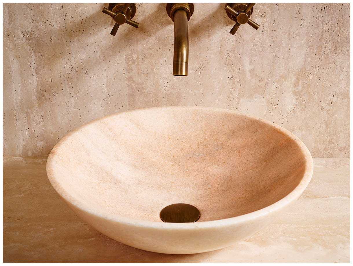 Мраморная раковина Sfera из розового камня Sunset Red ПАКИСТАН 001057111 для ванной комнаты_2