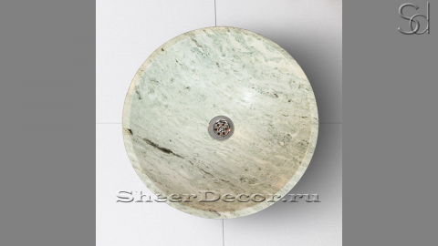 Зеленая раковина Sfera из натурального мрамора Verde Spluga ИНДИЯ 001052111 для ванной комнаты_2
