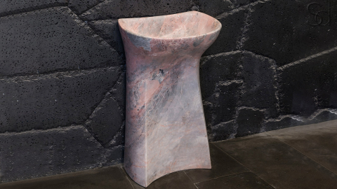 Мраморная раковина на пьедестале Sierra M9 из серого камня Emperador Grey ТУРЦИЯ 128076179 для ванной комнаты_5