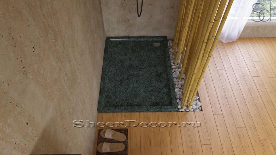 Каменный поддон в душ Strack Standart из зеленого гранита Taiga 055070161