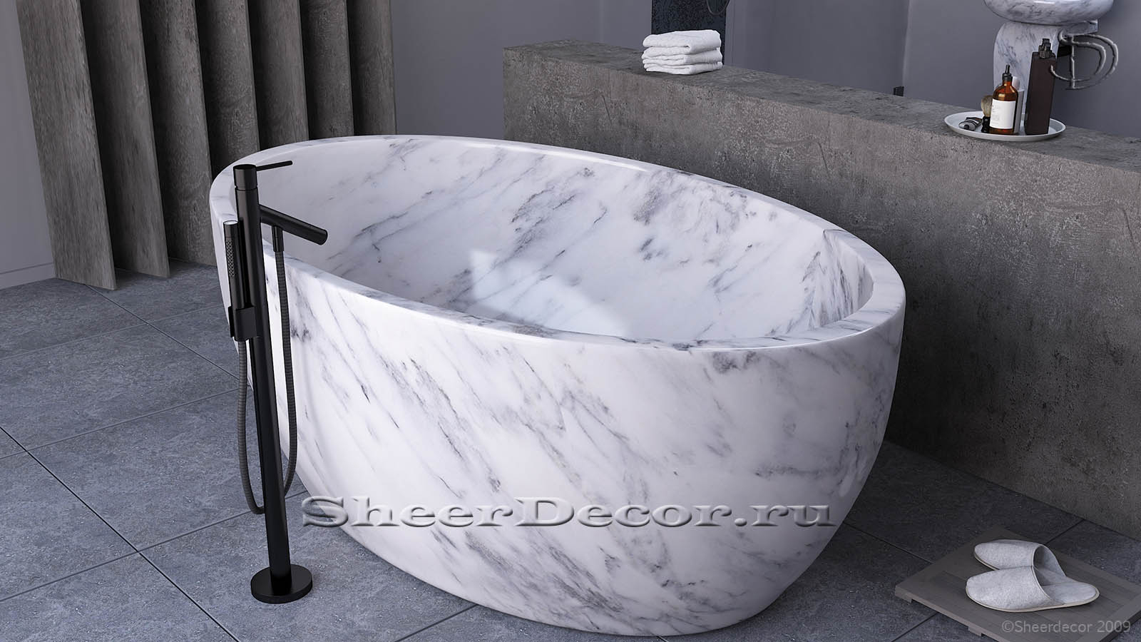 Каменная ванна Tala из белого мрамора Bianco Carrara 071005151_3