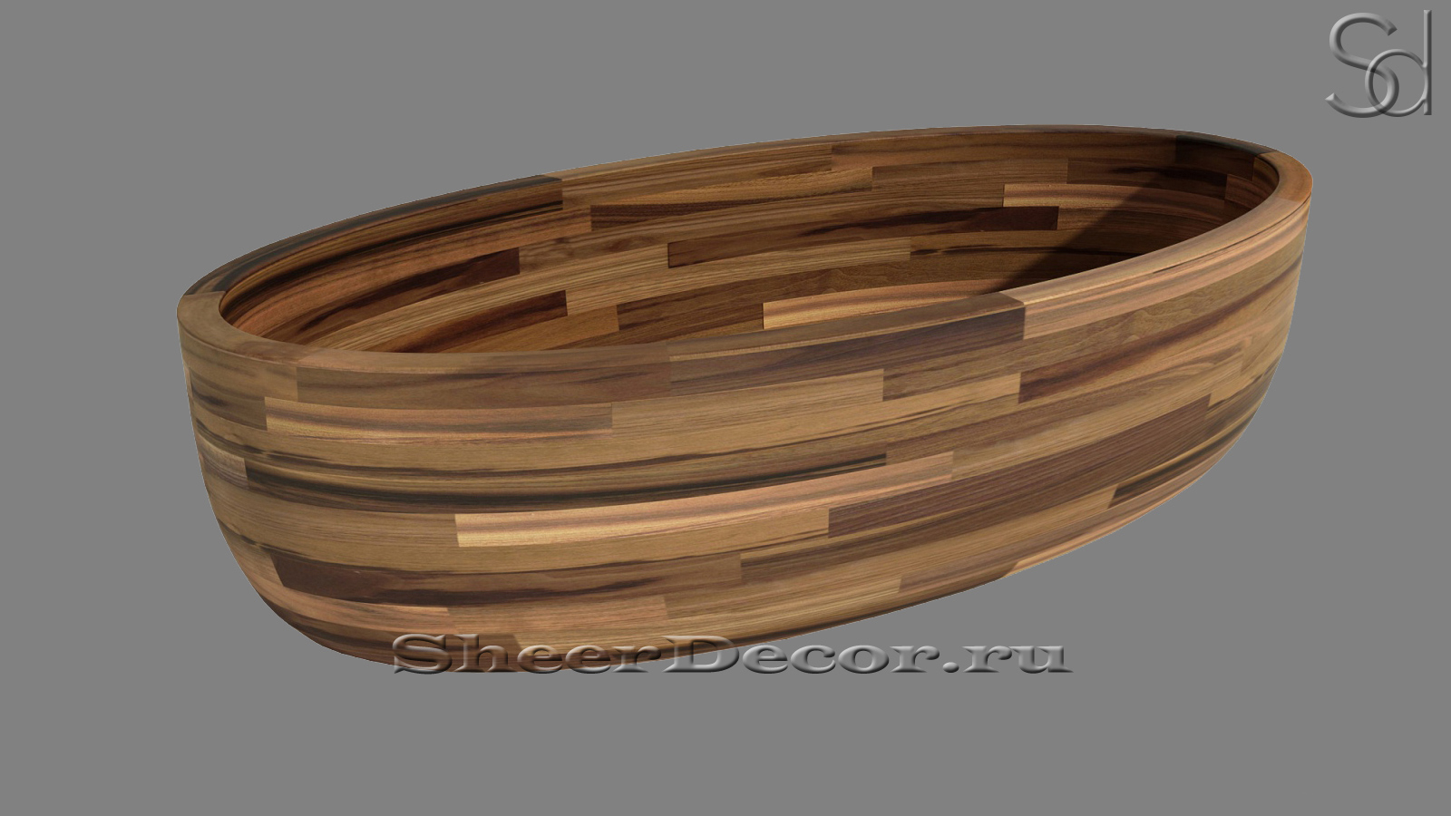 Дизайнерская ванна Tala M3 из ореха Dark Nut 071440153 овальной формы_2