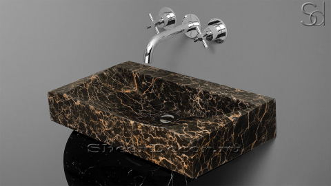 Коричневая раковина Tereza из натурального мрамора Black and Gold  ПАКИСТАН 033028111 для ванной комнаты_3