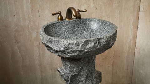 Гранитная раковина Muleta M2 из серого камня Marengo ИСПАНИЯ 613017312 для ванной комнаты_5