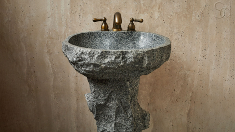Гранитная раковина Muleta M2 из серого камня Marengo ИСПАНИЯ 613017312 для ванной комнаты_6